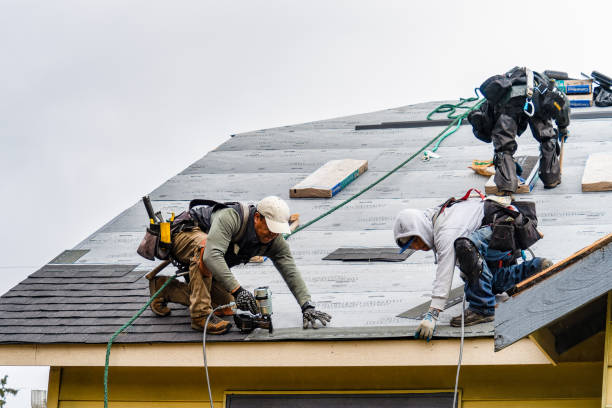 Professional Gutter Installation technician working in Palm Beach, FL